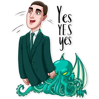 👌 Yes
YES
yes 남자, 문어, 생물, 정장, 촉수, 만화 telegram sticker