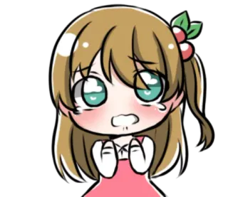 😢 Anime, Garota, Fofa, Chibi, Kawaii, Cereja, Triste telegram sticker