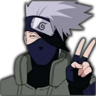 ✌️ Kakashi Naruto anime, ninja, kakashi, naruto, peace sign telegram sticker
