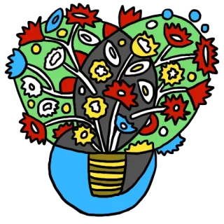 💐 цветы, букет, цветочный, искусство, яркий, рисунок telegram sticker