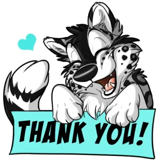 🤗 THANK YOU! obrigado, grato, coração, apreço, animal, peludo telegram sticker