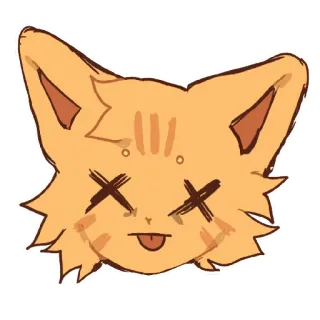 😣 кот, стикер, мертвый, мультфильм, животное telegram sticker