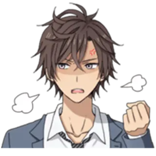 😤 anime, angry, frustrated, man, cartoon telegram sticker
