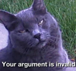 🐱 Your argument is invalid chat, mème, drôle, argument, invalide, humour telegram sticker