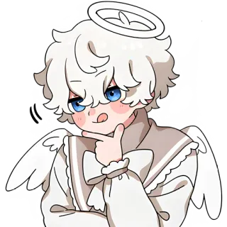 🤔 นางฟ้า, น่ารัก, อนิเมะ, การ์ตูน, สติกเกอร์ telegram sticker