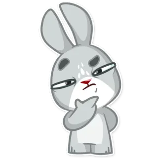 🤔 ウサギ, バニー, 中指, ジェスチャー, 漫画, 動物 telegram sticker