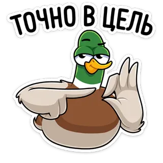 👌 ТОЧНОВЦЕЛЬ pato, gesto ok, perfeito, russo, desenho animado, animal telegram sticker