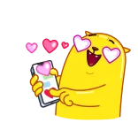 ❤️ 猫, ハート, 愛, 愛情, ロマンス, 漫画 telegram sticker