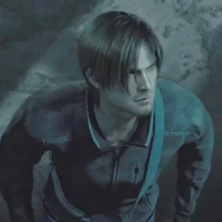 😐 Leon Scott Kennedy Resident Evil видеоигра, персонаж, Леон Кеннеди, зомби, ужасы telegram sticker