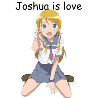 ❤ Joshua is love Anime, Chica, Señalando, Linda, Uniforme escolar telegram sticker