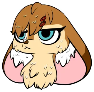 😑 dessin animé, animal, lapin, mignon, illustration, autocollant telegram sticker