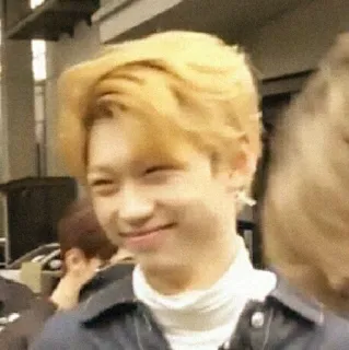 🌙 pessoa, sorriso, cabelo loiro, retrato, kpop, idol telegram sticker