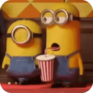 ๐ Minions Despicable Me minions, funny, drinking, soda, cartoon, animated, reaction telegram sticker
