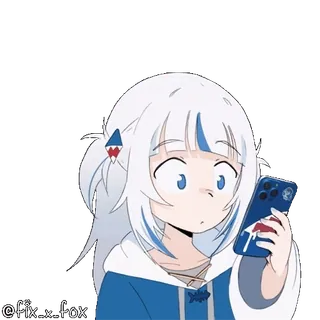 🤢 Gawr Gura @fix-x-fox vtuber, gawr gura, アニメ, サメ, ホロライブ, かわいい telegram sticker