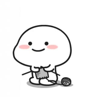 ☁ stricken, niedlich, kawaii, wolle, blob, handarbeit, hobby telegram sticker