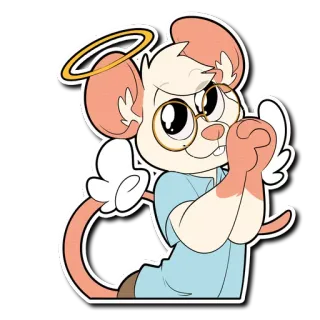 😇 rato, desenho animado, anjo, fofo, antropomórfico, auréola telegram sticker