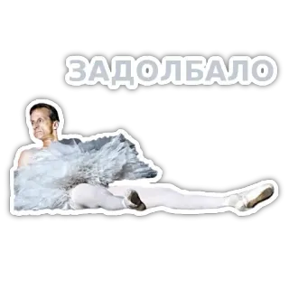 😒 ЗАДОЛБАЛО Ballett, russisch, Tänzer, Meme, Text whatsapp sticker