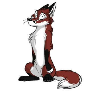 🤨 raposa, animal, desenho animado, antropomórfico, peludo telegram sticker