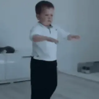 🏋♀ child, boy, dancing, indoors whatsapp sticker