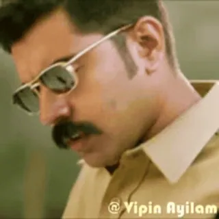 ❤ @Vipin Ayilam man, sunglasses, moustache, portrait telegram sticker