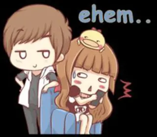 😏 ehem.. Cartoon, Anime, Paar, Beziehung, Süß, Chibi whatsapp sticker