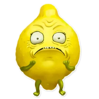 😡 limão, fruta, desenho animado, amarelo, azedo, adesivo telegram sticker