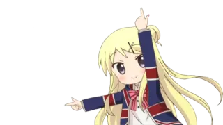 😃 Anime Mädchen, Stinkefinger, unhöflich, Cartoon, blonde Haare telegram sticker