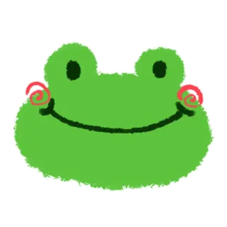 ☺️ rana, animale, carino, verde, cartone animato, faccia whatsapp sticker