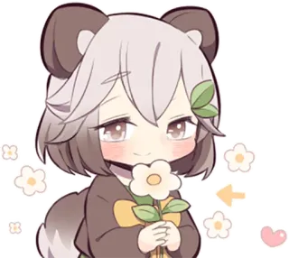 🌸 cute, anime, kawaii, flower, animal, bear telegram sticker