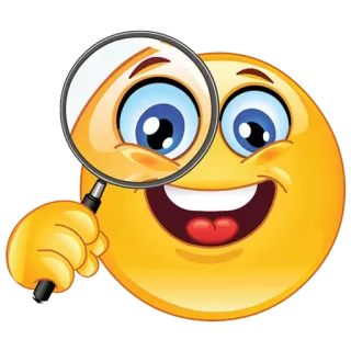 👀 emoji, magnifying glass, smiling, happy, investigation, search telegram sticker