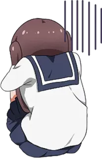 😥 anime, smutny, dziewczyna, płacząca, mundurek szkolny, emocjonalny, rozpacz, zdenerwowana telegram sticker