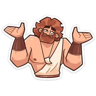 🤷‍♂️ man, shrugging, cartoon, expression, unsure, greek, mythology telegram sticker