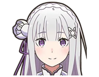 😊 Emilia Re:Zero Anime, Personaggio, Ritratto, Emilia, Re:Zero telegram sticker