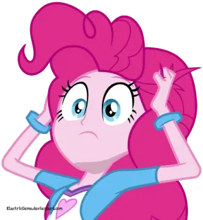 😨 Pinkie Pie My Little Pony animasi, kartun, gadis, merah muda, bingung, terkejut telegram sticker