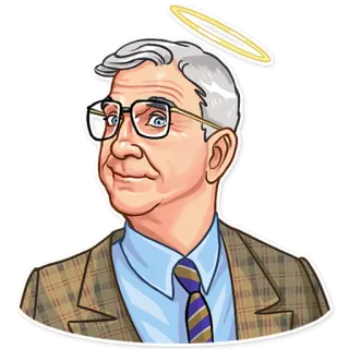 😇 ผู้ชาย, แว่นตา, รัศมี, ภาพเหมือน, สูท, การ์ตูน, เป็นมิตร, ใจดี telegram sticker