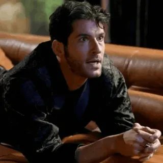 😐 Lucifer Morningstar Lucifer Люцифер, Люцифер Морнингстар, Том Эллис, Сериал, Netflix, Фэнтези, Драма telegram sticker