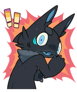 😯 만화, 애니메이션, 느낌표, 충격, 고양이, 동물 telegram sticker
