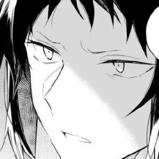 🐈‍⬛️ Anime, Manga, Retrato, Hombre, Serio, Cara telegram sticker