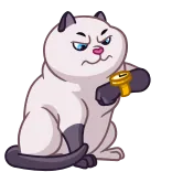 😠 mèo, đồng hồ, động vật, nhãn dán whatsapp sticker