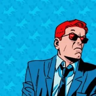 😒 Daredevil Daredevil, Marvel, Superhero, Comics, Red Hair, Sunglasses, Man, Suit telegram sticker