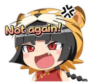 😠 Not again! angry, frustrated, tiger hat, cartoon, anime, exasperated telegram sticker