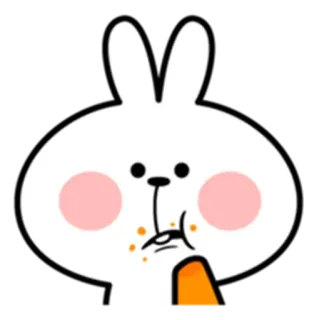 👀 rabbit, cartoon, cute, animal, food, bunny telegram sticker