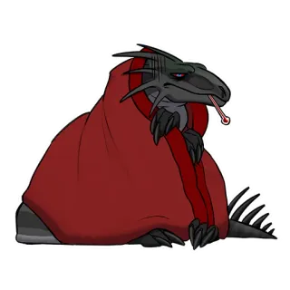 🤒 dragon, sick, thermometer, cold, reptile telegram sticker