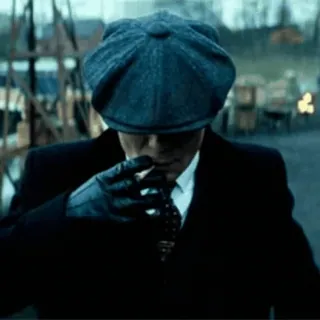 🎈 Thomas Shelby Peaky Blinders Peaky Blinders, Thomas Shelby, cigar, gun, smoking, Tommy Shelby, BBC, crime drama telegram sticker