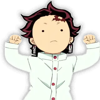 🥲 Tanjiro Kamado Demon Slayer อนิเมะ, ดาบพิฆาตอสูร, ทันจิโร่ คามาโดะ, จิบิ, ตัวละคร, สติกเกอร์ telegram sticker