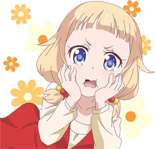 🤗 anime, chica, llorando, triste, linda, flores telegram sticker