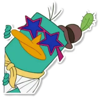 🤩 Perry the Platypus Phineas and Ferb platypus, cartoon, agent p, secret agent, sunglasses whatsapp sticker