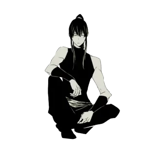 😑 anime, manga, character, man, art, illustration whatsapp sticker