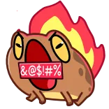 🤬 &@$!.#% rana, fuoco, arrabbiato, maledicendo, rosso whatsapp sticker