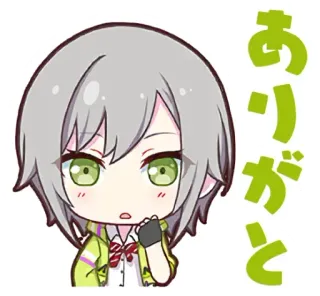 😯 ありがとう anime, chibi, manga, cute, thank you, kawaii whatsapp sticker